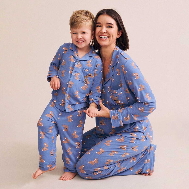 Huxbaby Women's Vintage Blue Bunny PJ Set image number 1